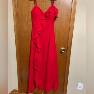 City chic xs red gown. Worn once. Has slit.